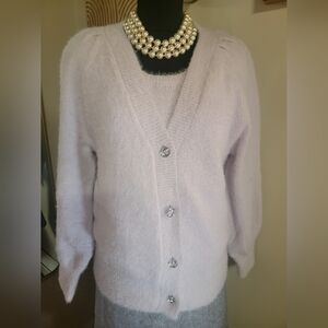 Lavender Button-Up Women Sweater (2 Pieces) XL
